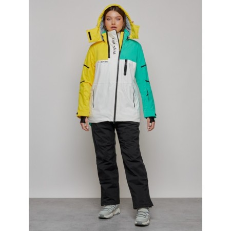 Ski suit female, size 44, yellow color-4