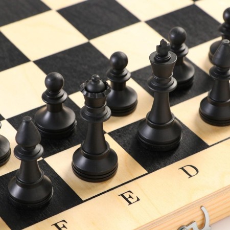 Board game 3 in 1: chess, checkers, backgammon, wooden board 40 x 40 cm-4