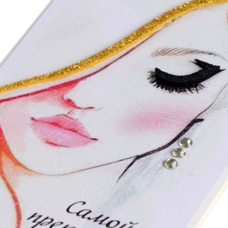 The postcard is "the most beautiful!" Handmade, face, 11.5x17 cm-2