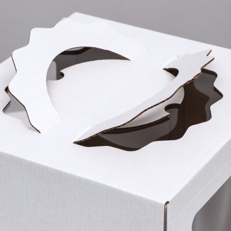 Confectionery packaging "Square", 2 windows, white, 24 x 24 x 26 cm-2