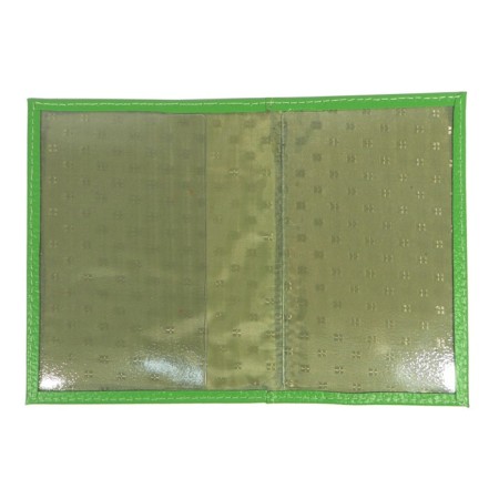 Cover for a passport with a pocket, green color-1