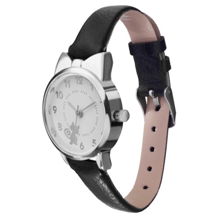 Women's watch "cat", d-2.8 cm, black strap-2