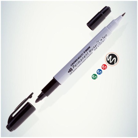 Permanent marker 2.0-4.0 mm, Crown P-800W Multi Marker, double-sided, black-2