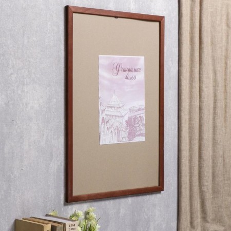 Photo frame pine c24 brown 40x60 cm (plastic screen)-1