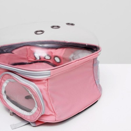 Backpack for carrying animals, transparent, 31 x 28 x 42 cm, pink-9