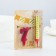 Candle for cake the number "Oval" Red "7" + Fountain