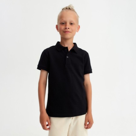 T -shirt Children's Polo Minaku: Basic Line Color Black, Height 146