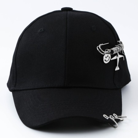 Women's cap with rings, black color, rr 56-3