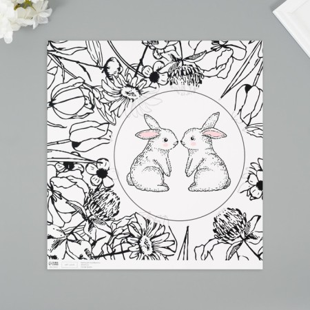 Scrapbooking paper "Cute bunnies" density 180 grams set 5 pcs 30.5x32 cm-2