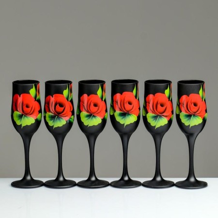 Set of glasses for champagne "Zhostovo" 6 pcs, 180 ml