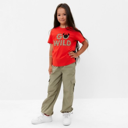 Children's T-shirt "Go Wild" Minnie Mouse, height 98-104, red-1