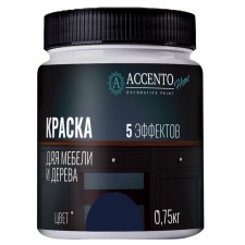 Краска для мебели и дерева «Чёрный Индиго», полуматовая, 0.75 кг