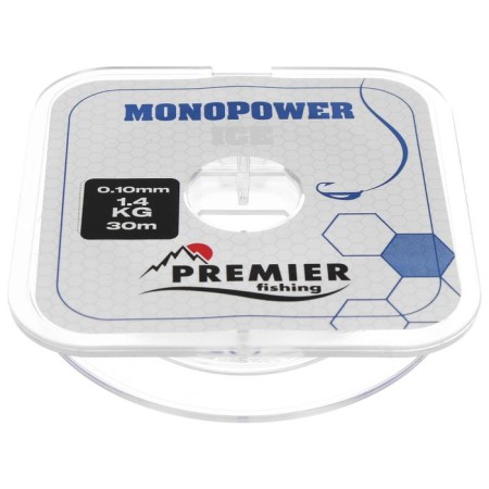 Premier Fishing Monopower Ice, diameter 0.10 mm, test 1.4 kg, 30 m, nylon, transparent