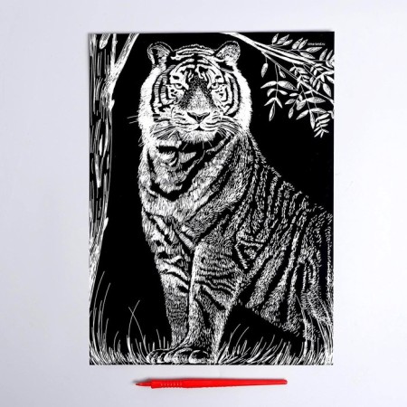 Engraving on the “Tiger” substrate with the metallic effect “silver” A4-2