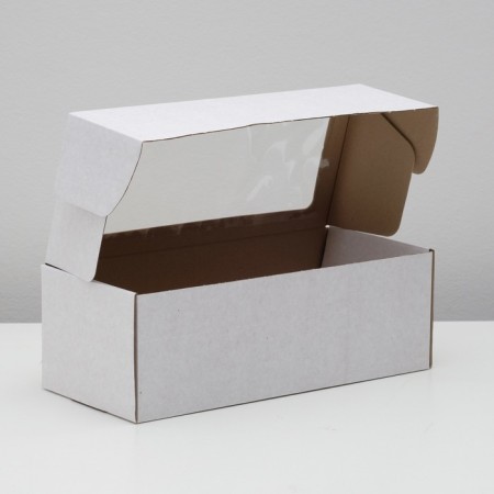Self -charged box, with a window, white, 16 x 35 x 12 cm-1