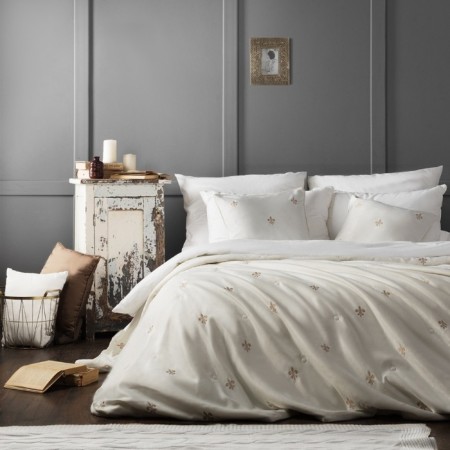 Set "Lilas": a bedspread 160 x 220 cm, pillowcase 40 x 40 cm - 2 pcs, white color-1