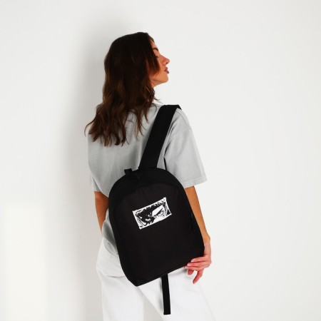 Backpack school textile "anime", 38x14x27 cm, black color-6