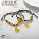 Bracelets "Demetrons" hearts with beads, color, 6 cm