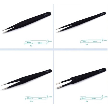 A set of tweezers for watching watches, 9 pcs, antistatic-2