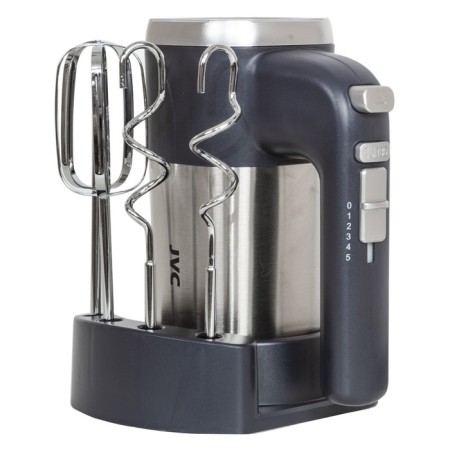 Mixer JVC JK-MX121, manual, 300 watts, 5 speeds, 2 nozzles, black with silver-2