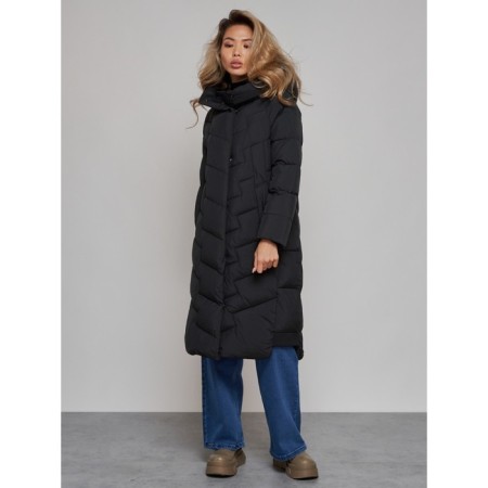 Coat insulated winter female, size 48, black color-17