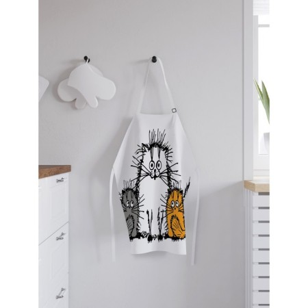 Apron kitchen with a “furry cats” photo print, adjustable, size OS-1
