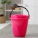 A bucket with a Light lid, 10 l, the color is pink
