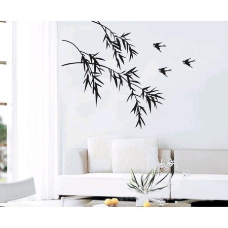 Sticker Plastic Interior Black "willow and swallows" 50x70 cm