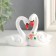 Polystone souvenir "Two white swan with roses" 3.2x9.5x6.2 cm