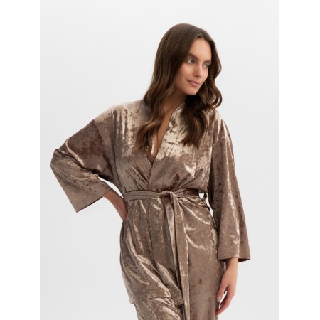 Female set (jacket, trousers) KAFTAN VELVET 52-54, coffee-5