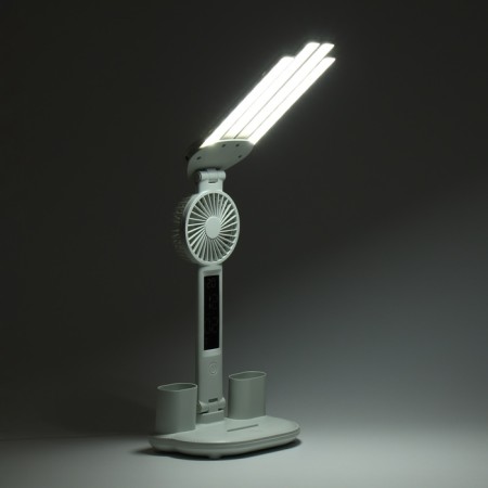Clock - electronic lamp: calendar, thermometer, organizer, fan, 7 watts, 3 modes, USB-4