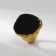 Ring "Style" Massive Circle, black color in black gold, dimensionless