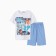 Set for a boy (T -shirt/shorts), white/blue color, height 122 cm