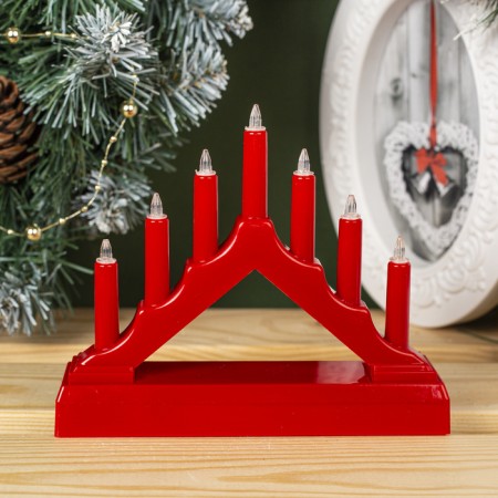 LED figure "Red Christmas Hill", plastic, AAX2 batteries (not in the kit), a glow of warm white-1