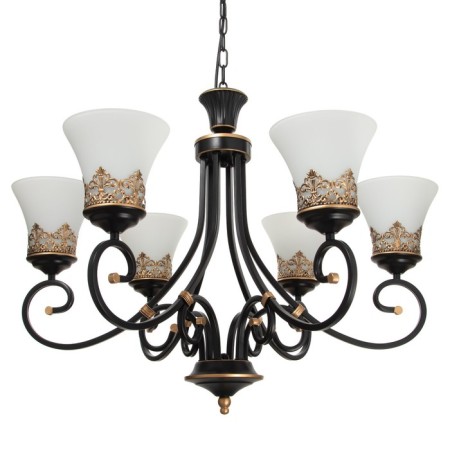 Chandelier 2713/6 E27 40W black and gold 77x77x52-82 cm Bayerlux-1