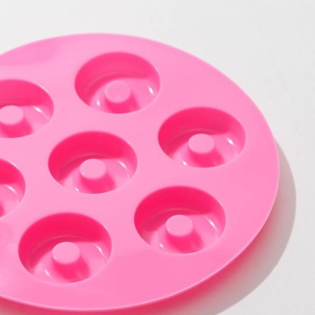 Form for jewelry of the share "Donuts", silicone, 15.5 × 1.3 cm, 7 cells, color mix-3