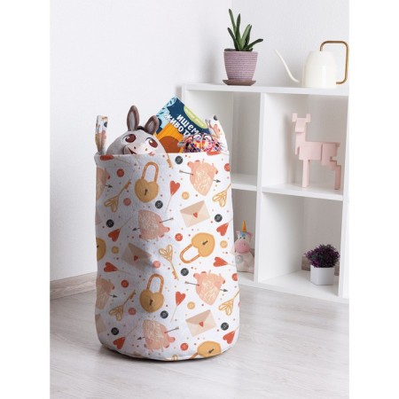 Basket for toys "Heart and castle, size 35x50 cm