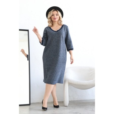Women's dress, size 52, blue color-4