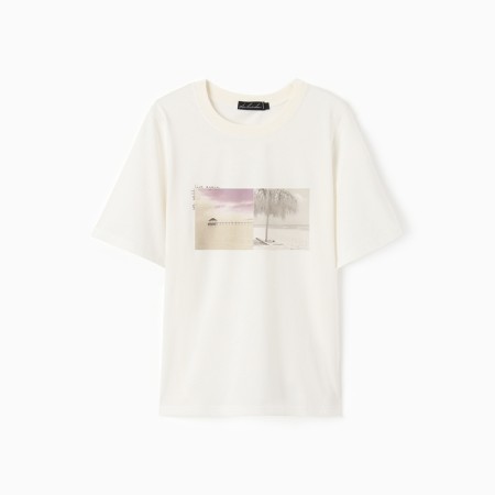 T -shirt female, milk color, size 46