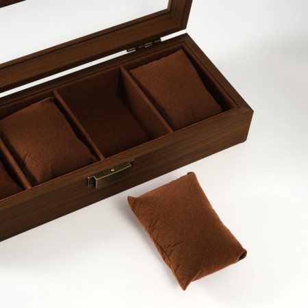 Casket wood for watch 4 divisions "Style" Brown 12x31x7.5 cm-2