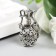 Decor Metal for creativity "A jug with flowers" silver (A19635) 3.6x2x2 cm