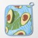 Set of kitchen avocado 224 (mittens+grab), blue, hl, matting