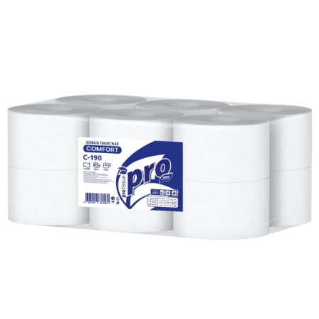 Protissue toilet paper C190, 1-layer with embossing, 200 m, without perforation-2