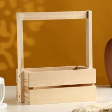 Wooden Kashpo 20 × 11 × 25 (9) cm, with a handle, with a slot