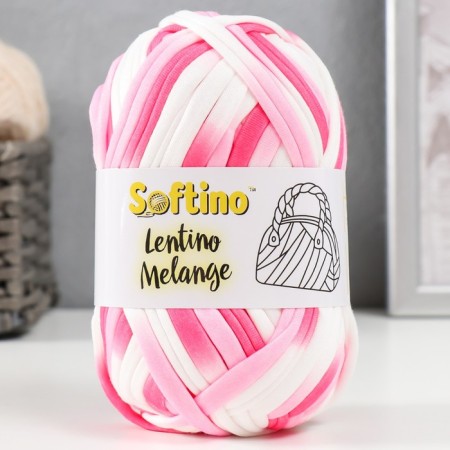 Knitted yarn 95% cotton, 5% elastan "Lentino melange" 100 g 30 m color 28