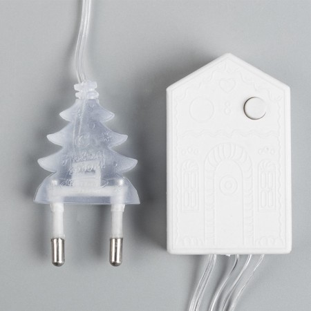 Garland “thread” 10 m with nozzles “needle”, IP20, transparent thread, 100 LED, white glow, 8 modes, 220 V-5
