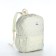 School backpack from textiles on a zipper, 3 pockets, green color
