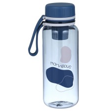Water bottle, 600 ml, 20 x 7 cm, with sieve, white
