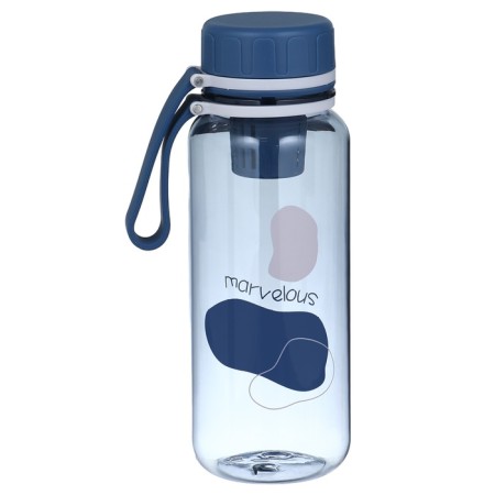 Water bottle, 600 ml, 20 x 7 cm, with sieve, white