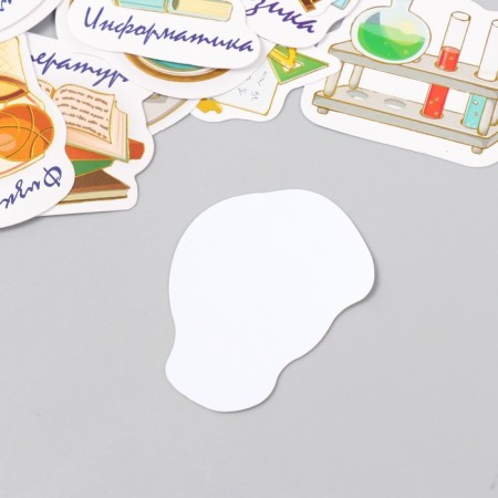 Stickers for creativity "School objects" embossing gold set 48 pcs 9x7x0.8 cm-4